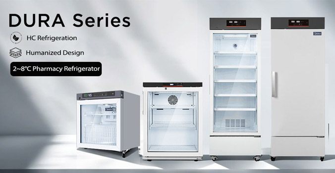 ثلاجة صيدلانية مبردة من سلسلة DURA من ميديا ​​الطبية الحيوية، درجة حرارة من 2 إلى 8 درجات مئوية